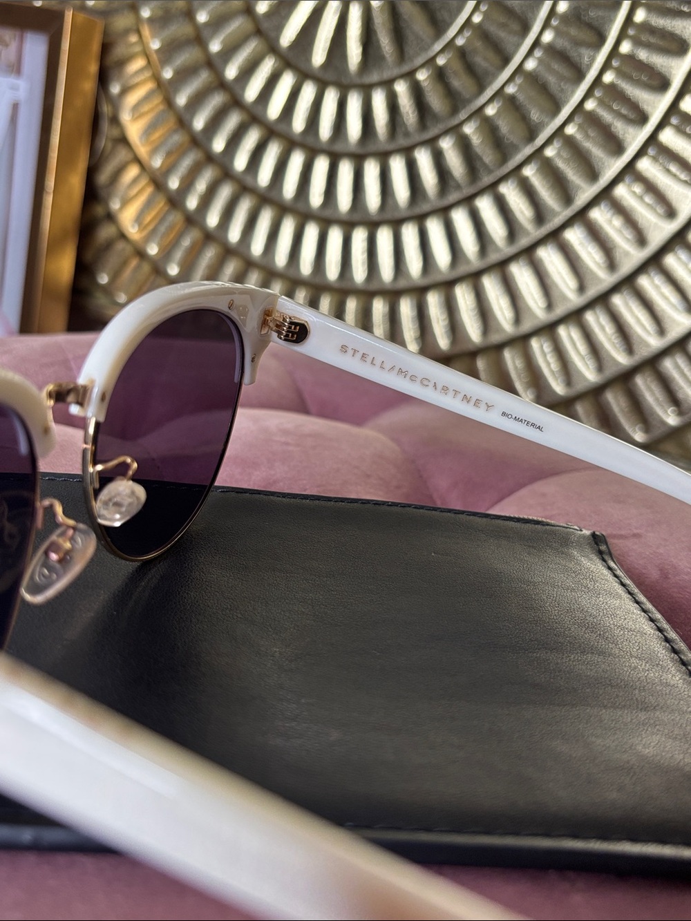 Authentic Stella McCartney Sunglasses with Navy Lenses and Gold Accents - Picture 6 of 8